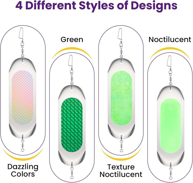 Catuy Kokanee Dodger Trolling Flashers, 4.5 Inch Reflective Bait Flashers, High Visibility Rust-Resistant Lures for Salmon Lures, Trout, Pike and Freshwater Fishing - Image 5